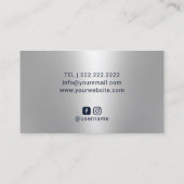 Nail Salon Poolse Manicurist Navy & Silver Glitter Visitekaartje (Achterkant)