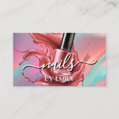 Nail Salon Poolse Manicurist Pastel Holographic Visitekaartje (Voorkant)