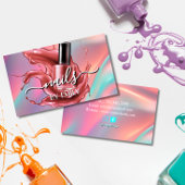 Nail Salon Poolse Manicurist Pastel Holographic Visitekaartje