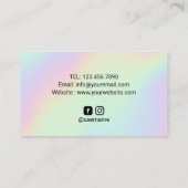 Nail Salon Poolse Manicurist Pastel Holographic Visitekaartje (Achterkant)
