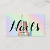 Nail Salon Poolse Manicurist Pastel Holographic Visitekaartje (Voorkant)