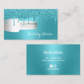 Nail Salon Poolse Manicurist Turquoise Drivers Visitekaartje (Voorkant / Achterkant)