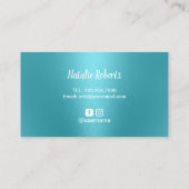 Nail Salon Poolse Manicurist Turquoise Drivers Visitekaartje (Achterkant)