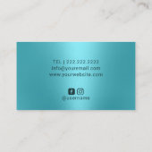 Nail Salon Poolse Manicurist Turquoise & Silver Visitekaartje (Achterkant)