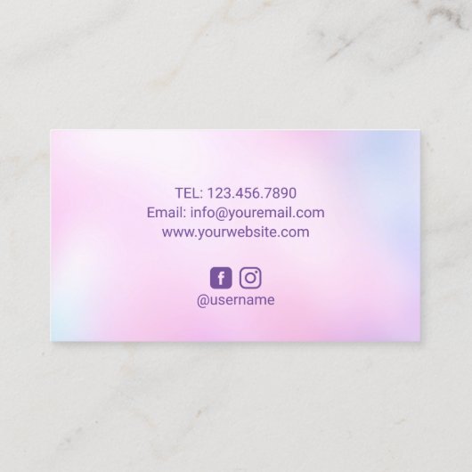 Nail Salon Poolse Manicurist Waterverf Pink Ombre Visitekaartje (Achterkant)