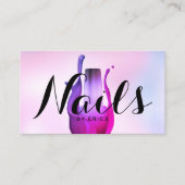 Nail Salon Poolse Manicurist Waterverf Pink Ombre Visitekaartje (Voorkant)