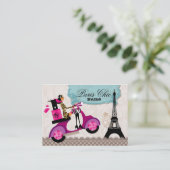 Nail Salon Poolse Scooter Paris Eiffeltoren Visitekaartje (Staand voorkant)