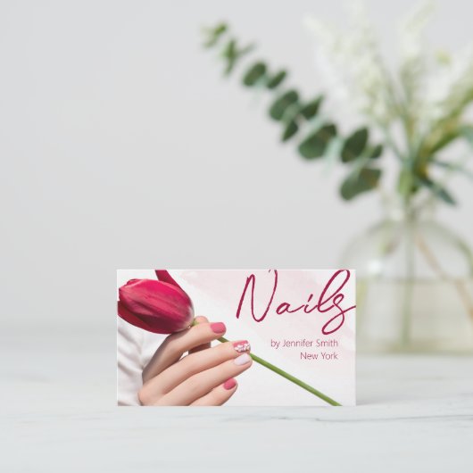 Nail Salon QR code visitekaartje (Staand voorkant)