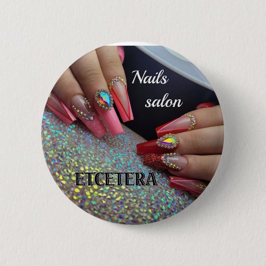 NAIL SALON RONDE BUTTON 5,7 CM (Voorkant)