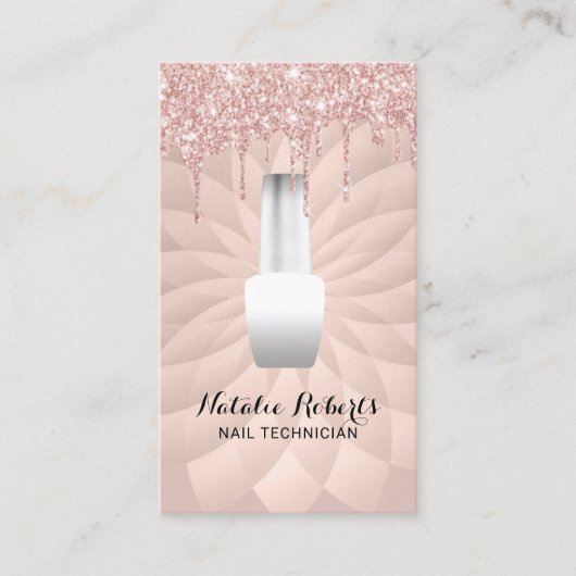 Nail Salon Roos Gold Drivers Geometrische Manicuri Visitekaartje (Voorkant)