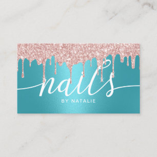 Nail Salon Roos Gold Drives Turquoise Typografie Visitekaartje