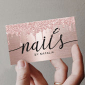 Nail Salon Roos Gold Glitter Drift Typografie Visitekaartje