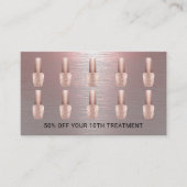 Nail Salon Roos Gold Metal Poolse Manicurist Klantenkaartje (Voorkant)