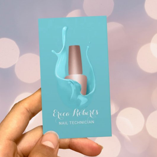 Nail Salon Roos Gold Poland Turquoise Splash Visitekaartje