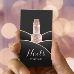 Nail Salon Roos Gold Pools Manicurist Black Gold Visitekaartje
