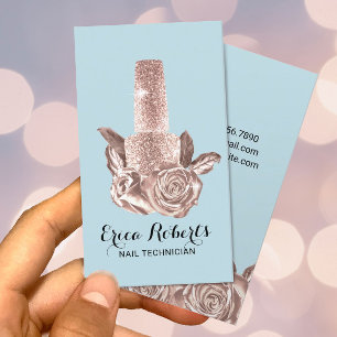 Nail Salon Roos Gold Poolse Mint Blue Manicurist  Visitekaartje