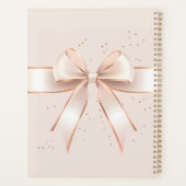 Nail salon schoonheid satijn boog schattig bedrijf planner (Achterkant)