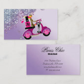 Nail Salon Scooter Girl Glitter Pools Visitekaartje (Voorkant / Achterkant)