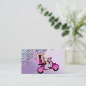 Nail Salon Scooter Girl Glitter Pools Visitekaartje (Staand voorkant)