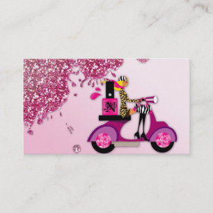 Nail Salon Scooter Girl Glitter Pools Visitekaartje