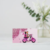 Nail Salon Scooter Girl Glitter Pools Visitekaartje (Staand voorkant)