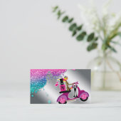 Nail Salon Scooter Girl Glitter Poolse Zwemmen Visitekaartje (Staand voorkant)