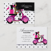 Nail Salon Scooter Girl Handbag Mode Stippen Visitekaartje (Voorkant / Achterkant)