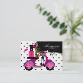 Nail Salon Scooter Girl Handbag Mode Stippen Visitekaartje (Staand voorkant)