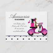 Nail Salon Scooter Girl Handbag Mode Stippen Visitekaartje (Achterkant)