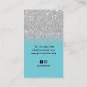 Nail Salon Silver en Turquoise Poolse Makeup Artis Visitekaartje (Achterkant)