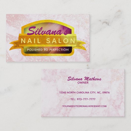 Nail Salon Slogans Visitekaartjes (Voorkant / Achterkant)