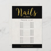 Nail Salon Spa Esthetisch Elegant prijslijst (Voorkant / Achterkant)