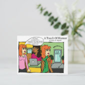 Nail Salon Spa Massage Comic "A Touch of Humor" Briefkaart (Staand voorkant)