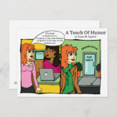 Nail Salon Spa Massage Comic "A Touch of Humor" Briefkaart (Voorkant / Achterkant)