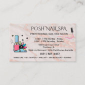 Nail Salon Spa Technician Blush Roos Marmer Visitekaartje (Voorkant)