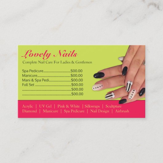 Nail Salon Technicien Visitekaartje (Voorkant)