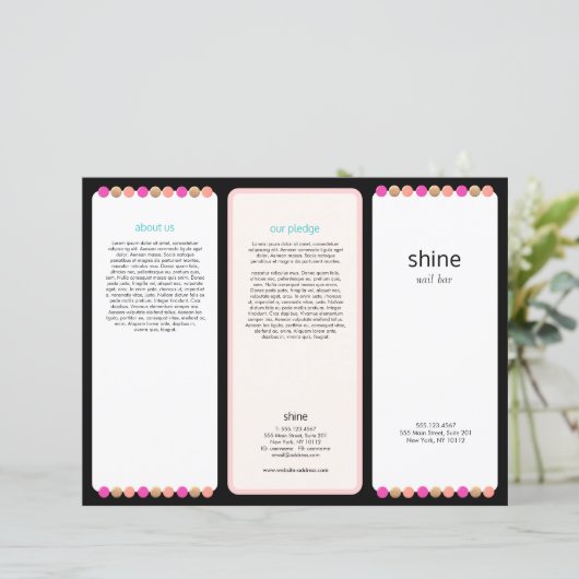 Nail Salon Tri Fold Brochure (Staand voorkant)