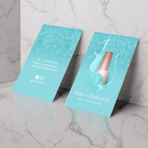 Nail Salon Turquoise Poolse Splash Makeup Artist Visitekaartje