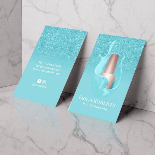 Nail Salon Turquoise Poolse Splash Makeup Artist Visitekaartje