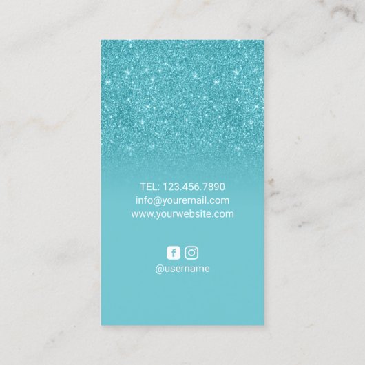 Nail Salon Turquoise Poolse Splash Makeup Artist Visitekaartje (Achterkant)
