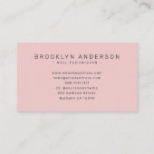 Nail Salon Typography Blush Pink Visitekaartje (Achterkant)