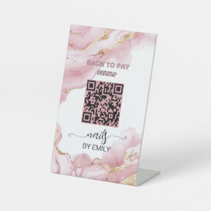 Nail Salon Venmo QR Code Betaling   Scannen naar b Reclamebord Met Voetstuk