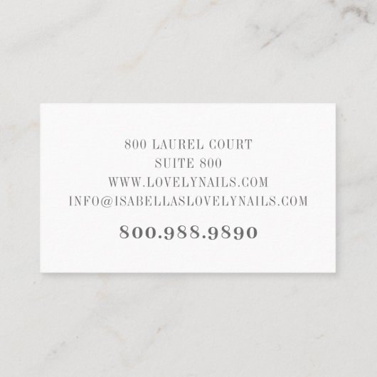 Nail Salon Visitekaartje (Achterkant)