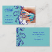 Nail Salon Visitekaartje Glitter Blue (Voorkant / Achterkant)