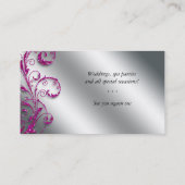 Nail Salon Visitekaartje Glitter Pink Silver 2 (Achterkant)