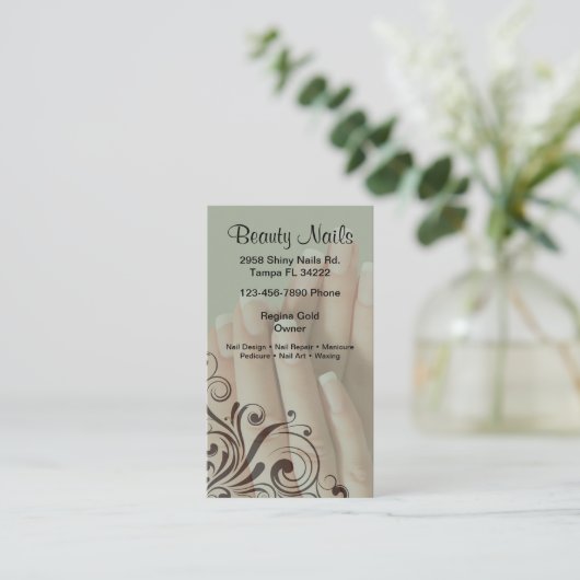 Nail Salon Visitekaartjes (Staand voorkant)