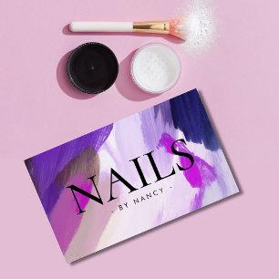 Nail Salon Waterverf Paint Splatter Visitekaartje