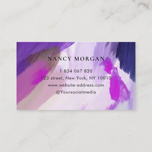 Nail Salon Waterverf Paint Splatter Visitekaartje (Achterkant)