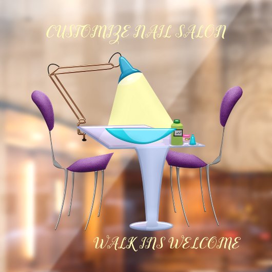 Nail Salon Winkelbedrijf aanpassen Raamsticker (Vel 2)