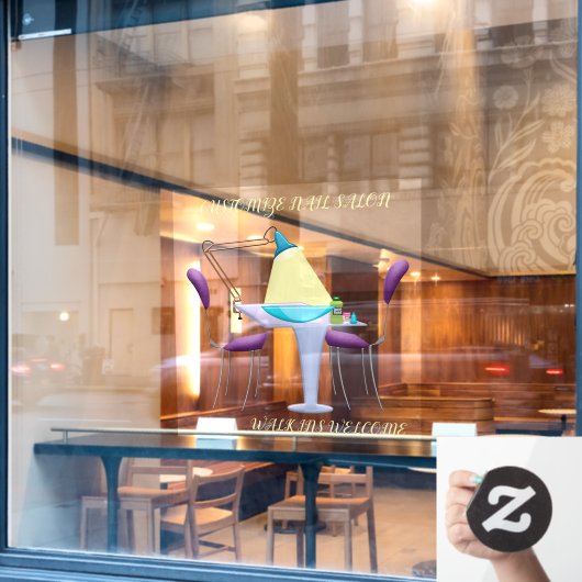 Nail Salon Winkelbedrijf aanpassen Raamsticker (Cafe Raam)